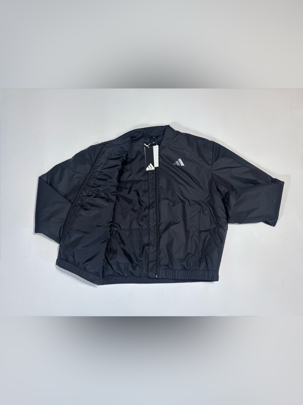 adidas Black Bomber Jacket with Reflective Logo